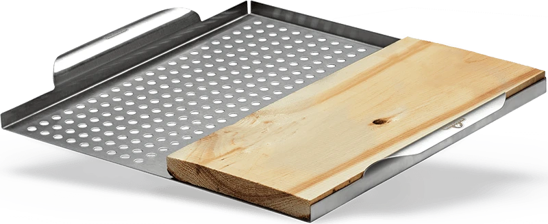 Napoleon Stainless Steel Multi-functional Topper With Cedar Plank 70026 1 Napoleon Stainless Steel Multi-functional Topper With Cedar Plank 70026